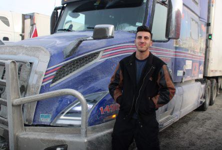 Crowd of supporters greet truck convoy in Cornwall