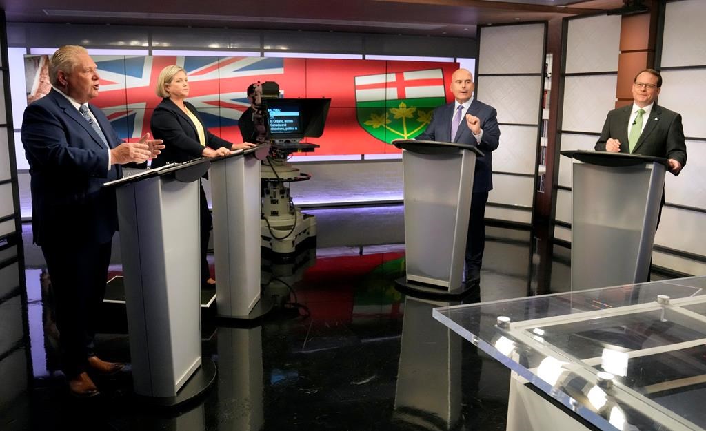 Ontario party leaders attack Ford on health, education in election debate