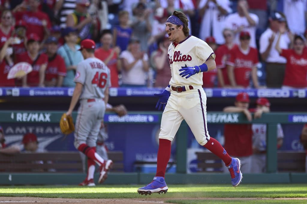 Phillies win offensive showdown 9-7 as Angels slump further