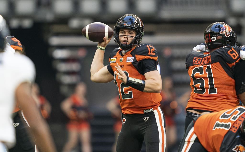 Lions’ Canadian QB Rourke named CFL top performer for second time in three weeks