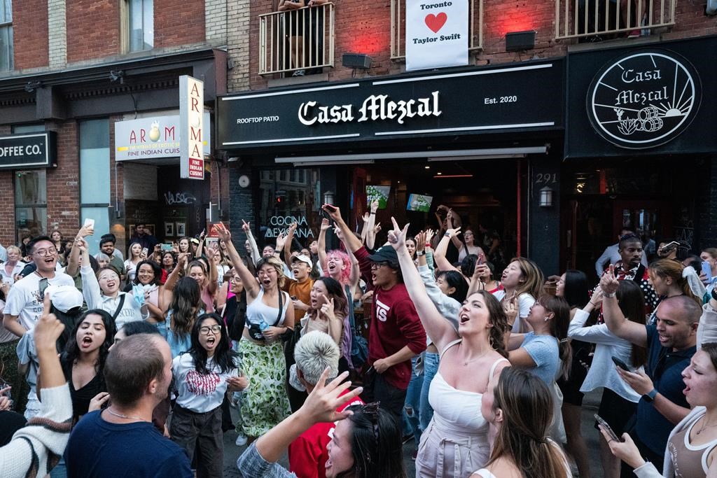 Crowds of fans gather ahead of sold-out Taylor Swift appearance at TIFF