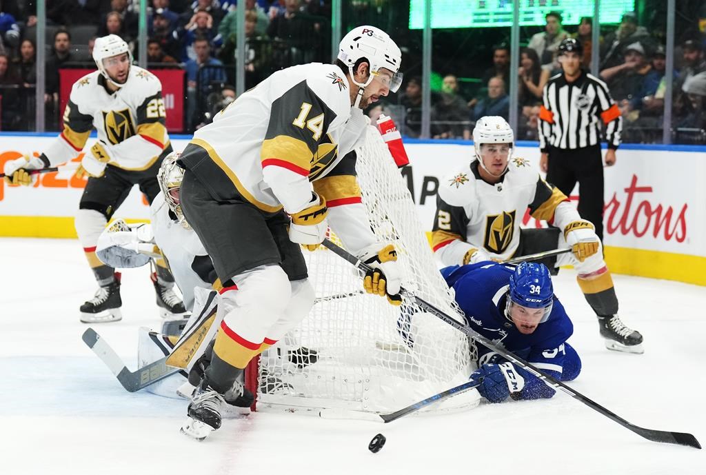 Smith scores in OT, Knights down Leafs 4-3 for eighth straight win