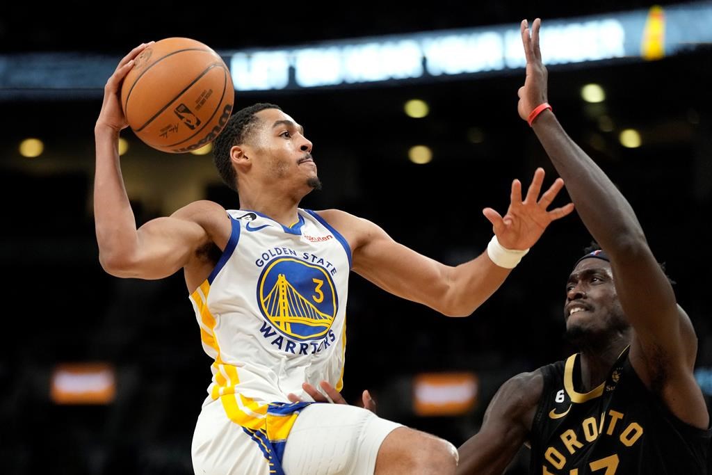 Poole’s career night lifts Curry-less Warriors past Raptors 126-110