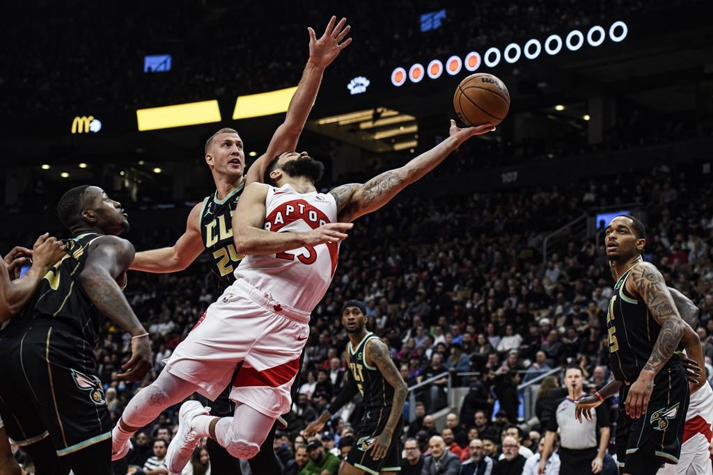 Hot shooting night lifts Raptors to 132-120 victory over Charlotte Hornets