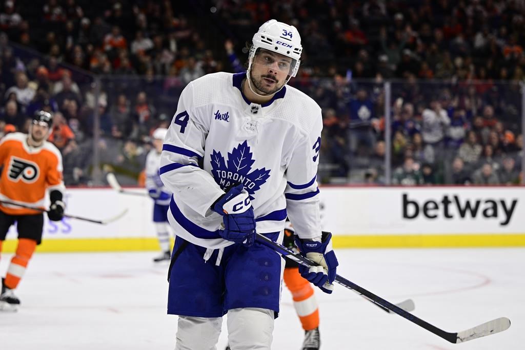 Leafs star centre Matthews ruled out for game against visiting Predators