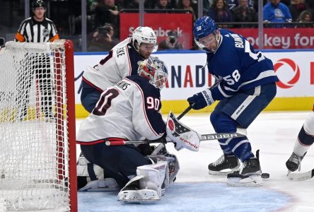 Blue Jackets down ‘outworked’ Maple Leafs 4-3 to spoil Woll’s home debut