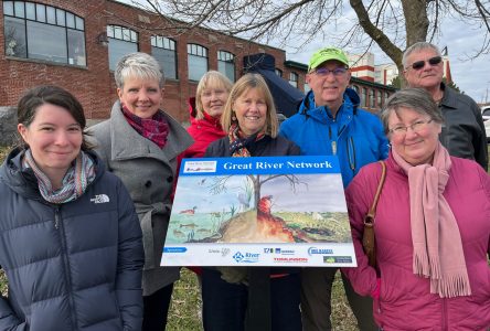 Great River Cleanup sign installed on The Waterfront Trail