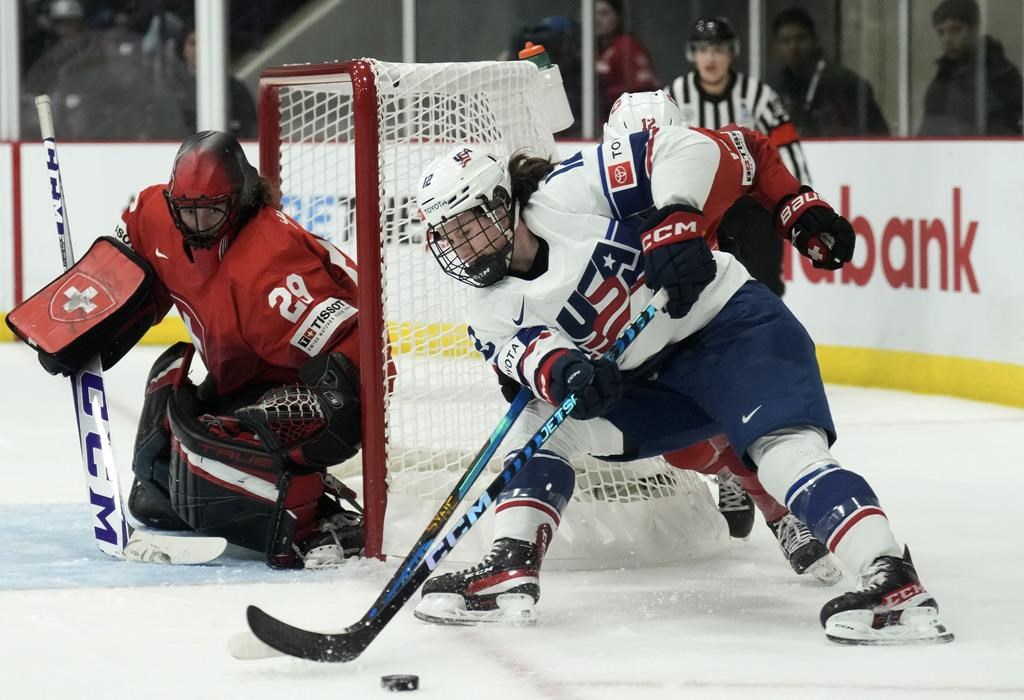 U.S. trounces Switzerland 9-1 at world women’s hockey championship