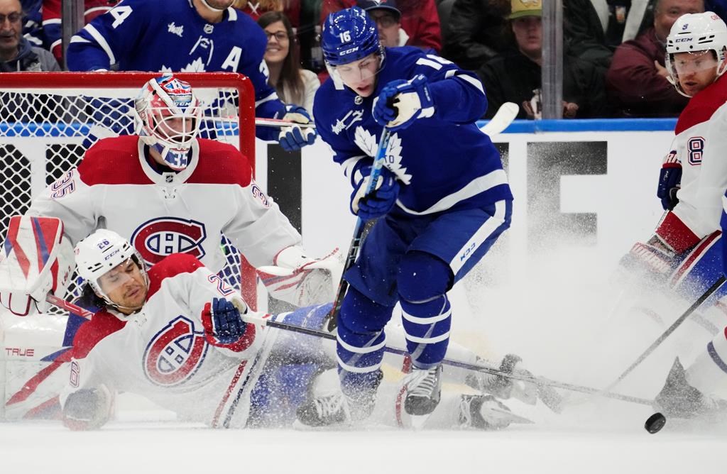 Marner inches closer to 100 points, amateur goalie mops up as Leafs hammer Habs 7-1