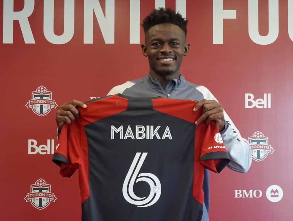 Newly acquired Toronto FC centre back Aime Mabika hard to miss at six foot six