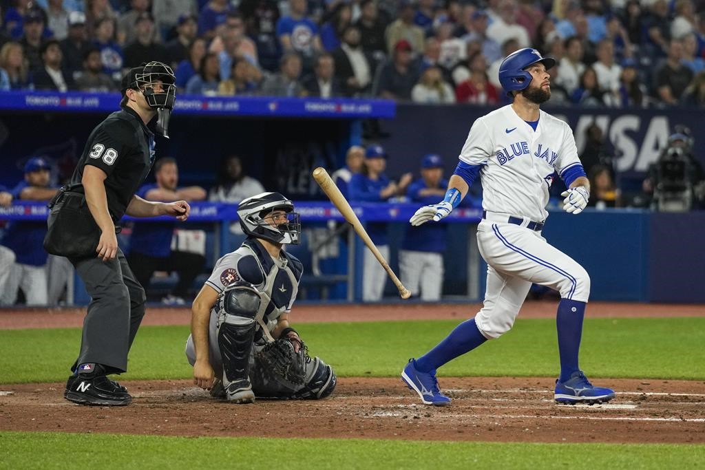 Kirk drives in winning run to make a winner of Bassitt as Jays edge Astros 3-2