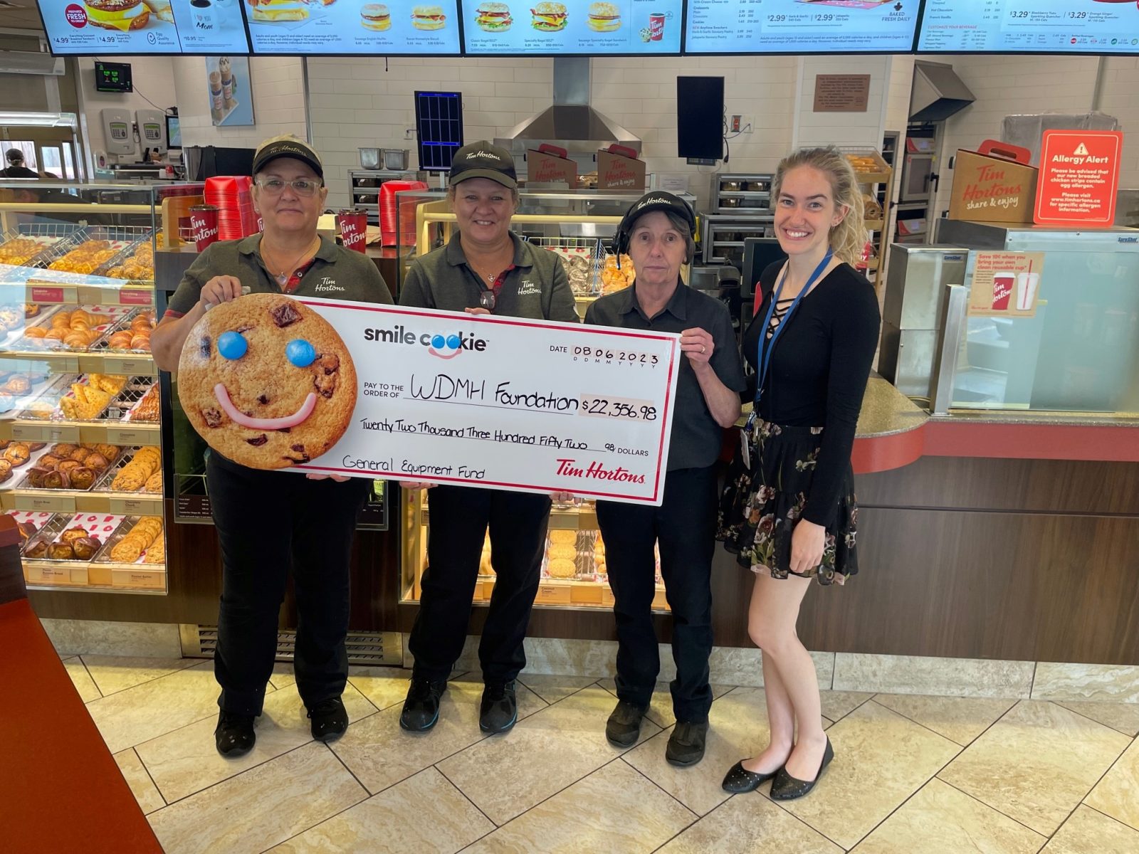 Tim Horton’s Smile Cookie Campaign raises $22,352.98 for health care close to home