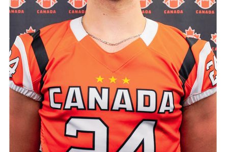 Wildcat Colby Delves and Team Canada playing for Gold at the 2024 IFAF World Junior Football Championship