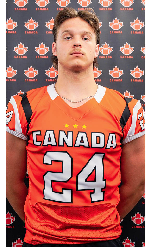 Wildcat Colby Delves and Team Canada playing for Gold at the 2024 IFAF World Junior Football Championship