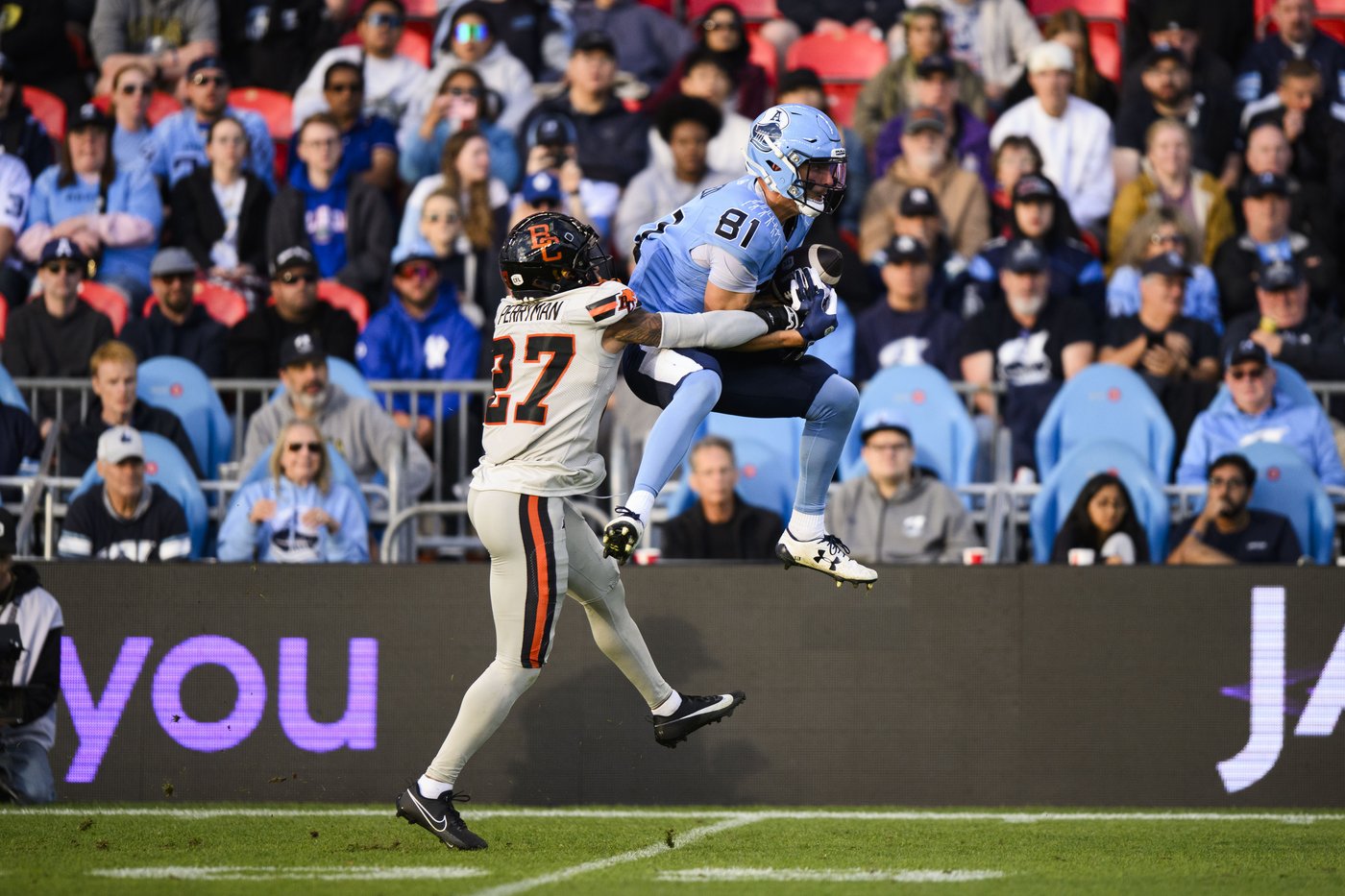 Cameron Dukes throws three TDs, rushes for another in leading Argos past Lions