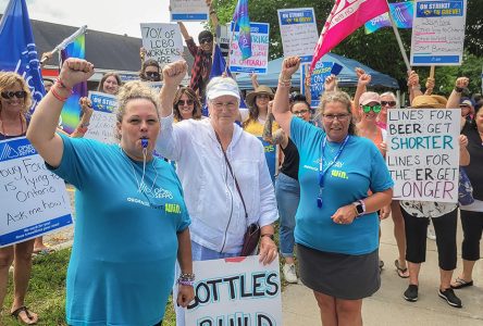 LCBO Strike Enters Second Week with Rally at MPP Nolan Quinn’s Office