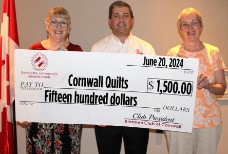 Kin donates to Cornwall Comfort Quilts