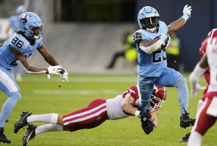 DaShaun Amos. Janarion Grant score key TDs to rally Argos past Stampeders 39-25