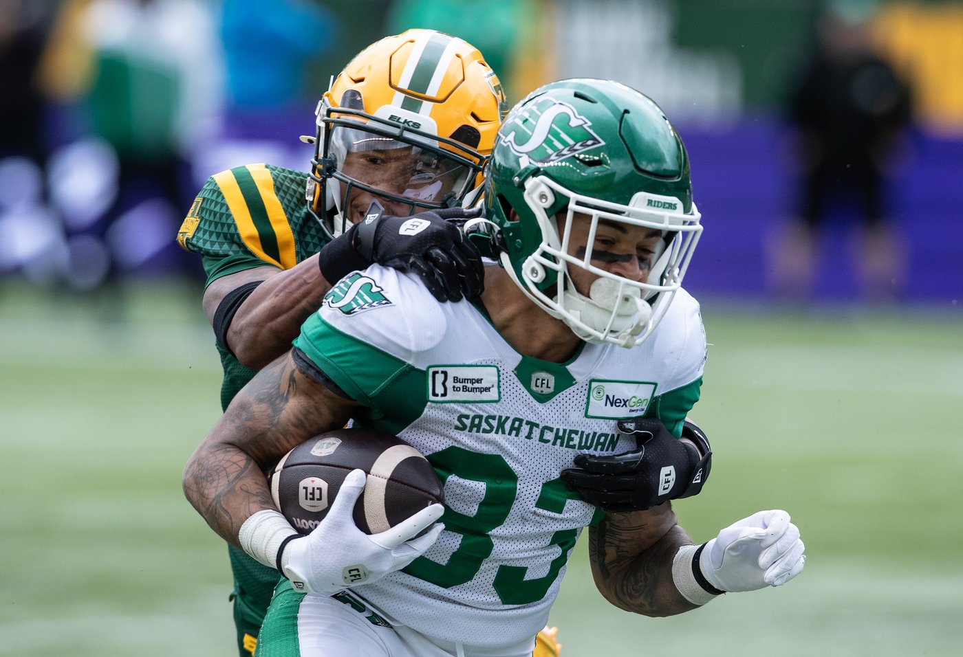 CFL fines Roughriders OL Trevor Reid, Elks defensive back Bynum