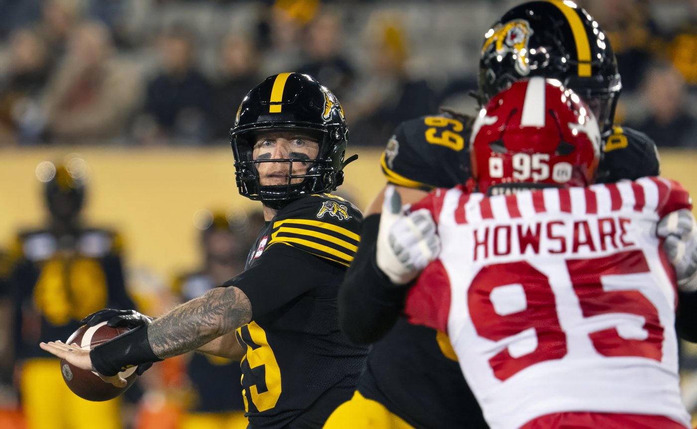 Bo Levi Mitchell’s five TD passes lead Ticats past Stampeders 42-20