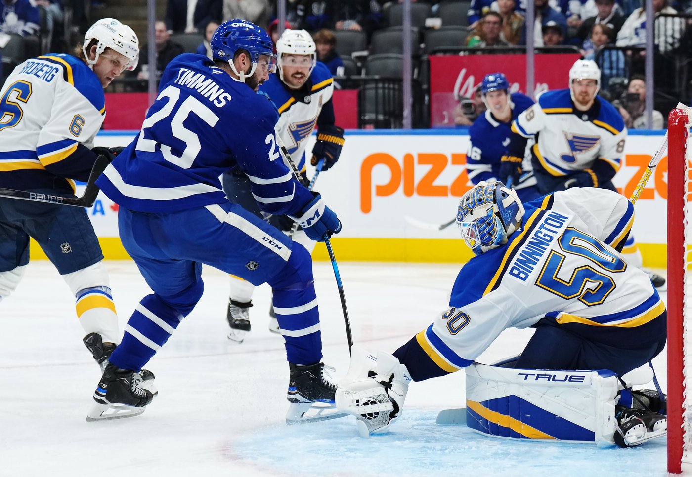 Binnington backstops Blues over Maple Leafs in Woll’s return to action