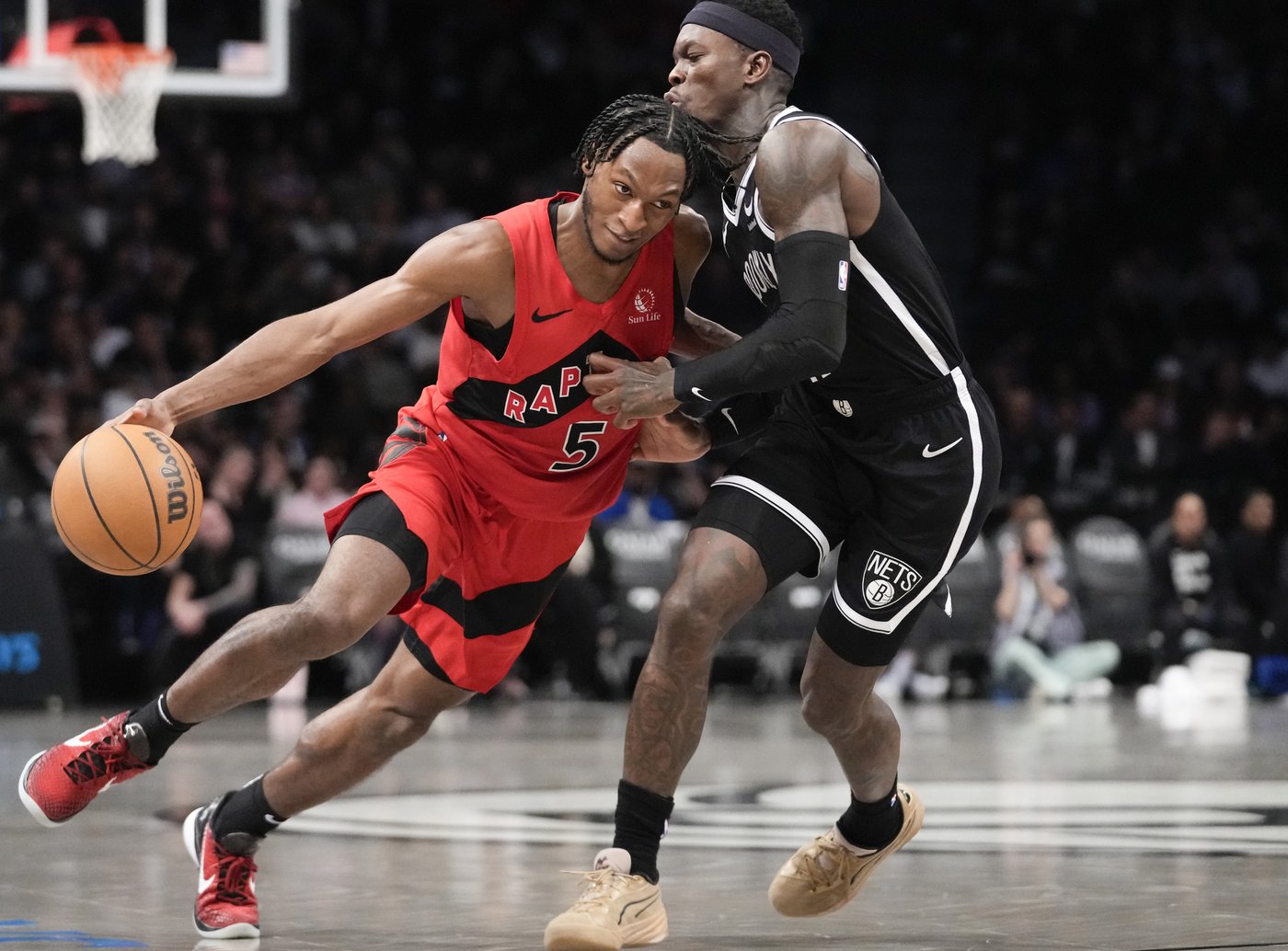 Raptors guard Quickley questionable vs. 76ers after hard fall in home opener