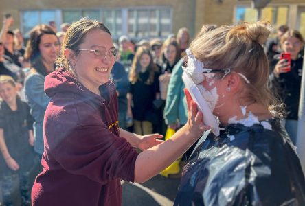 Students Pie Teachers at Fall Frenzy