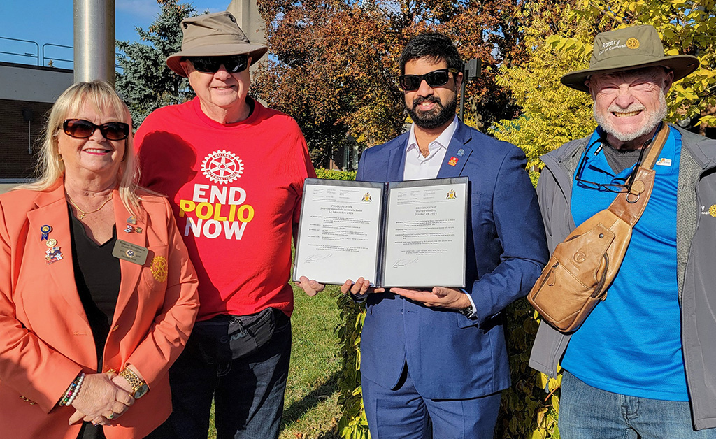 Rotary Leads Push to Eradicate Polio, Flag Raised in Cornwall