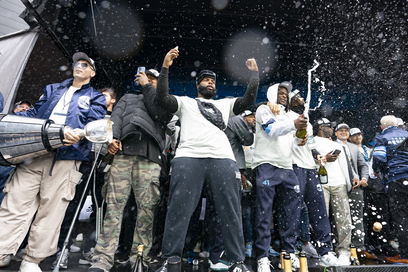 Argos celebrate Grey Cup title with energetic fan rally at Maple Leaf Square